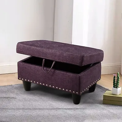 Large Storage Box Ottoman Linen Seat Stool Home Chair Footstool Sofa Bench • $111.62