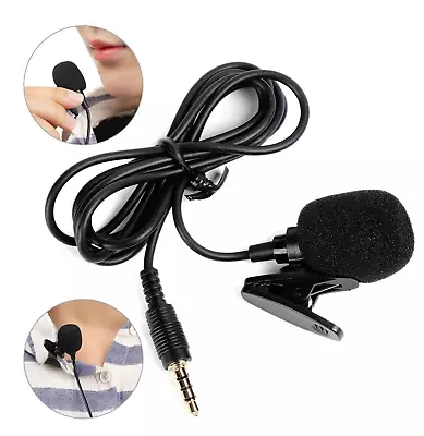 3.5mm Mini Lavalier Clip-on Lapel Mic Microphone For Mobile Phone PC Recording • £4.59