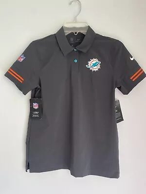 NWT Nike Miami Dolphins Sideline Elite Performance Polo Women's Small Charcoal • $28