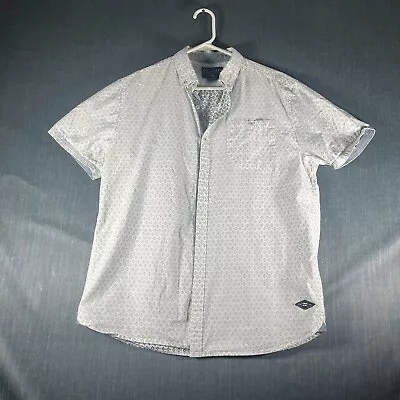 Billabong Mens Shirt White Patterned Button Down Short Sleeve Size M Cotton • $11.90