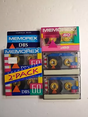 Lot Of 5 (3 Are New Sealed) Memorex DBS 60 Cassette Tapes (bubble Gum) 80's • $9.99