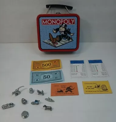 Monopoly - Small Tin Lunchbox - 9 Classic & Limited Token Movers - W/ Extras • $38