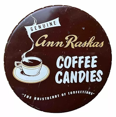 Vintage Ann Raskas Coffee Candies Tin - St. Louis MO Rustic Kitchen Farmhouse • $14.99