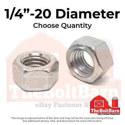 1/4 -20 Stainless Steel Finished Hex Nuts (Choose Qty) • $7.50