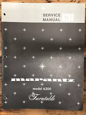 Marantz Model 6200 Record Player / Turntable  Service Manual *Original* • $49.97