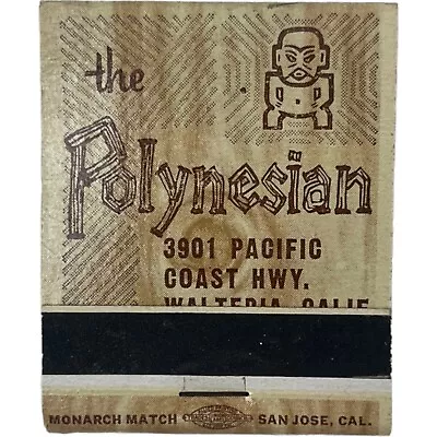 Vintage The Polynesian Walteria CA Tiki Bar Matchbook Matches Defunct 1950s • $14.02