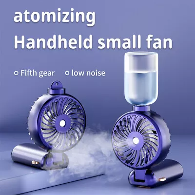 USB Portable Rechargeable Cooling Mist Fan Handheld Water Spray Humidifier • $17.29