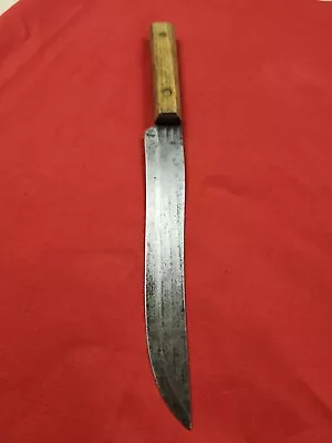 Vintage Ekco Knife 10 1/4  Overall 6  Carbon Steel Blade Fixed Skinner Wood  • $12