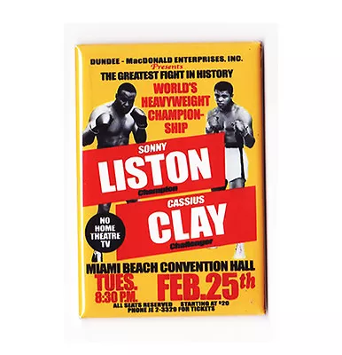 MUHAMMAD ALI / CASSIUS CLAY Vs SONNY LISTON  - VINTAGE BOXING POSTER MAGNET • $6.99