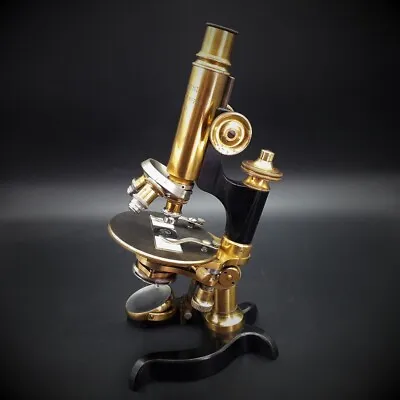 Antique Old Unique Microscope With Original Mahogany Wood Box Circa 1910s • $2180