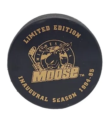 Minnesota Moose Inaugural Season Souvenir Hockey Puck 1994-95 Hardee's IHL • $15