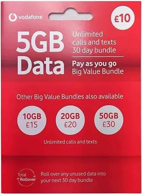 £0.99 • Buy UK Vodafone Sim Pay As You Go Fit All Voda Phone Inc Iphone - Samsung Galaxy New
