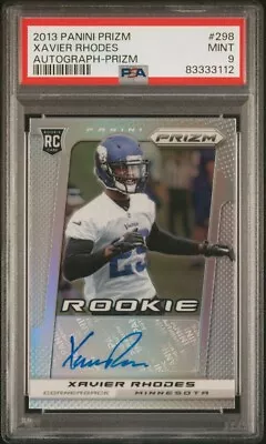 2013 POP 1 Panini Prizm Autograph #298 RC Xavier Rhodes Rookie Auto /99 PSA 9 • $59.99