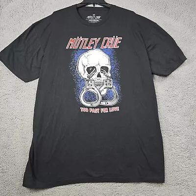 Motley Crue Shirt Mens 3xl Xxxl Black Rock Tour Music Retro Metal Casual Nwot • $15.88