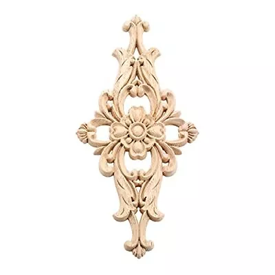 MUXSAM Wood-Carved Furniture Appliques Onlays 2-Pack Unpainted Center Carving... • $19.73