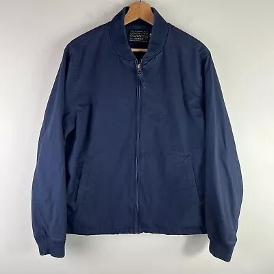 J Crew Bomber Jacket Full Zip Military Navy Blue Pockets Field Mens Medium • $29.59