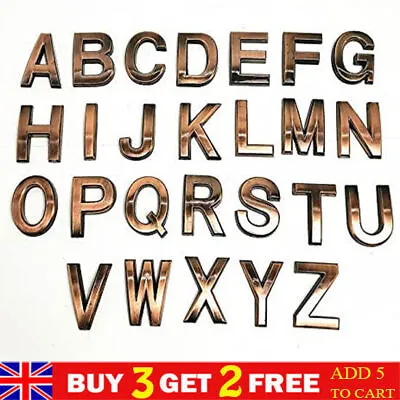 Self Adhesive A-Z 3D Letters Numbers Stickers Door House Address Mailbox Sign • £2.79