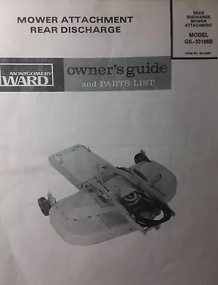 Montgomery Ward Garden Tractor Implement Mower Owner & Parts Manual GIL-33168B • $38.99