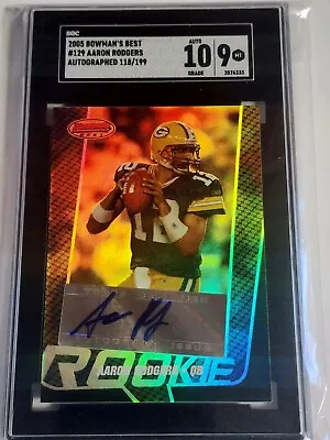 2005 Bowman's Best Aaron Rodgers Rookie AUTO RC 118/199 SGC 9 / 10 Mint • $1100