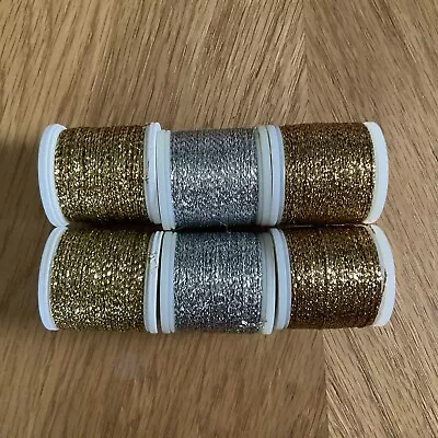 6 X Reels Madeira Metallic No 25 Hand Embroidery Thread • £3