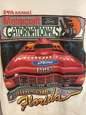 Vintage 1993 Gator Nationals Gainsville FL NHRA Motorcraft  T Shirt Size Small • $24.99