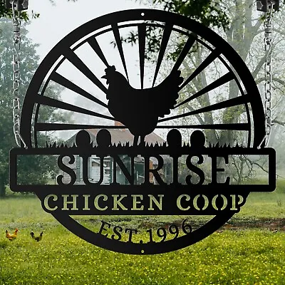 Customized Chicken Farm Metal Sign Hen House Coop Sign Family Name Metal Sign  • $19.99