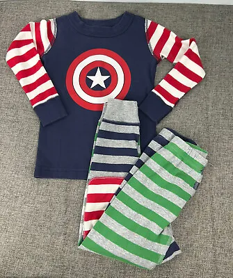 Hanna Andersson Long John Pajamas Marvel Captain America Mix Lot Size 3 & 4 • $19