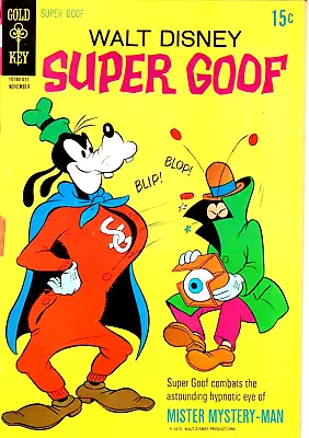 Walt Disney Super Goof #15 1970 Goofy Mister Mystery- Man Comic Book. • $7