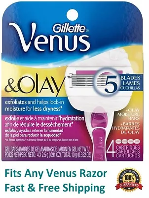 4 Gillette Venus & Olay Razor Blades Cartridges Refills Shaver Authentic Unboxed • $15.99