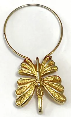 Sarah Coventry Gold Tone Butterfly Pendant Charm Holder Jewelry • £19.27