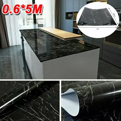 5m Marble Effect Sticky Back Plastic Self Adhesive Vinyl Film Wrap Stickers • £8.90