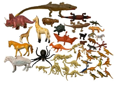 $19.99 • Buy Vintage And Modern Plastic Zoo Farm Animals Dinosaurs LIzards Croc Alligator