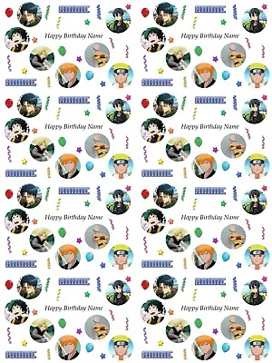 Anime Boys Personalised Birthday Gift Wrapping Paper 3 Designs ADD NAME • £4.19