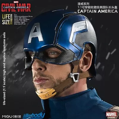 IN US! Killerbody Avengers Captain America Helmet 1:1 Wearable Mask Cosplay Prop • $170