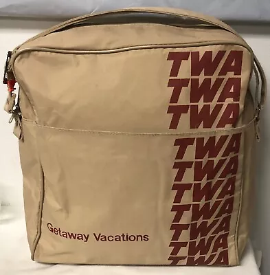 Twa Getaway Vacations Vintage Retro Overnight Bag Travel Zipper Adjustable Strap • $28