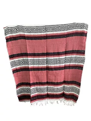 MEXICAN BLANKET  YOGA  STADIUM   BLANKET YOGA  72  X 52    PINK - BURGUNDY • $20.75