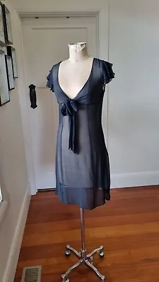 Ojay Size 6 ( Up To 8 ) Black Sheer Silk Vintage Style Cocktail Dress • $50
