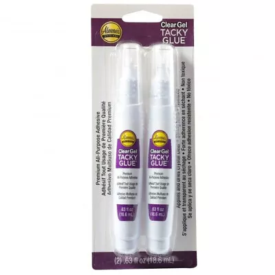 Aleene's Clear Gel Tacky Glue Pen (2) - Clear Permanent Craft & DIY Kit • £16.99