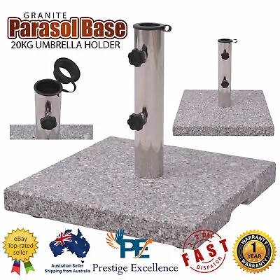 $102.55 • Buy Granite Parasol Base Square Outdoor Umbrella Pole Holder 20kg Weighted Stand NEW
