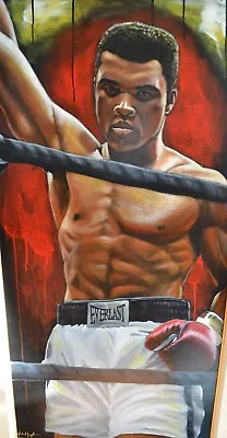 Michael Joseph Original Oil On Canvas Muhammad Ali  Rumble Young Man Rumble  • $3000