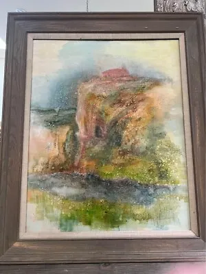 Lovely Modernist Abstract Vintage Framed Oil Painting 30 X36 • $250