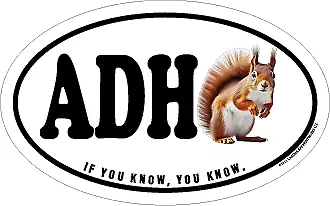 ADHD SQUIRREL DECAL FUNNY Free Ship Sticker Novelty MADE IN USA! • $3.95