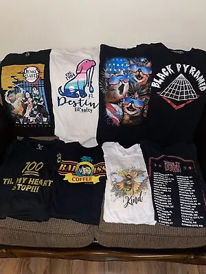 Lot Of 8 Men’s /Women Shirts S M L XL Mix Rare Rock Gamer T-shirts Bulk Bundle • $30