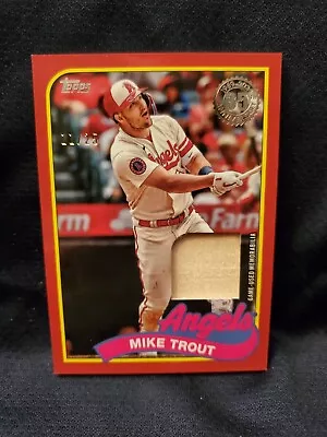 2024 Topps Series 1 Mike Trout 35th Annivesary /25 Angels Game Used Bat • $26