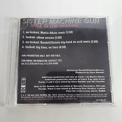 SISTER MACHINE GUN Hole In The Ground CD Promo WAXTRAX RARE 3.1 • $27.99