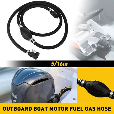 Universal Fuel Gas Assembly Hose 5/16  Marine Boat Tank Fuel Line W/ Primer Bulb • $18