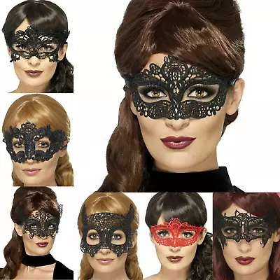 Lace Eye Mask Venetian Masquerade Halloween Ball Party Fancy Dress Costume New • £5.99