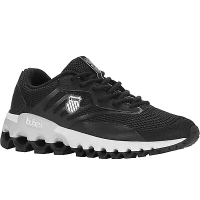 K-Swiss Mens Tubes Sport Textile Retro Trainers Sneakers Shoes - Black/White • $137.50
