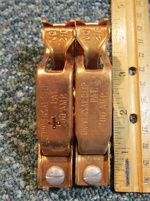 2)  Mueller Clips No. 21C Universal 100 Amp ~ 1 Stamped Positive  1 Not Stamped • $19.95