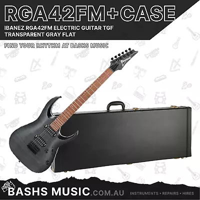 Ibanez RGA42FM Electric Guitar TGF Transparent Gray Flat + Hard Case • $899